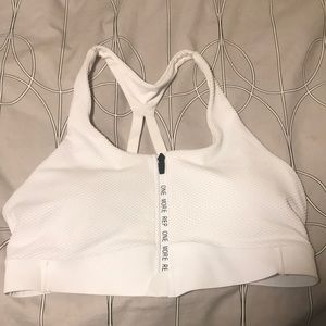 Zyia White Polka Front Zip Adjustable All Star Bra, EUC Size L